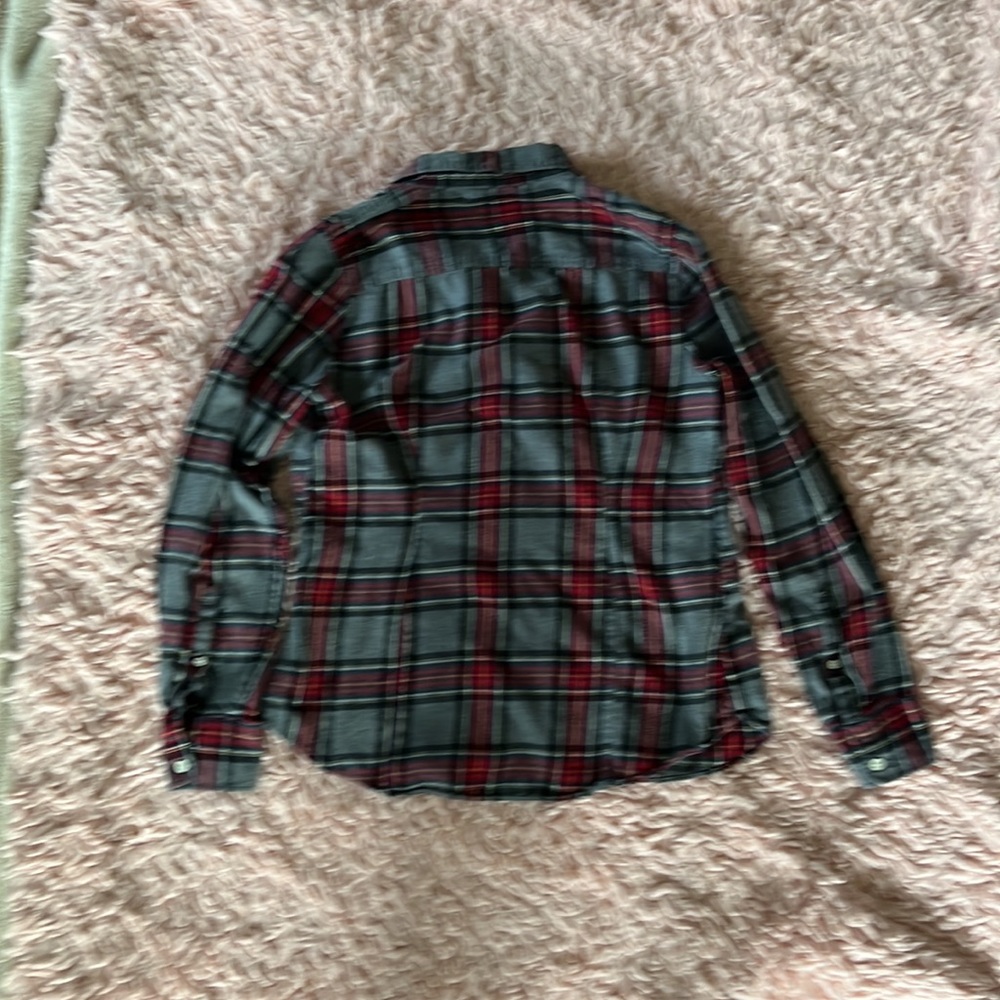 J. Crew Red and Gray Plaid Button-Down Shirt - Size M - Picture 3 of 3